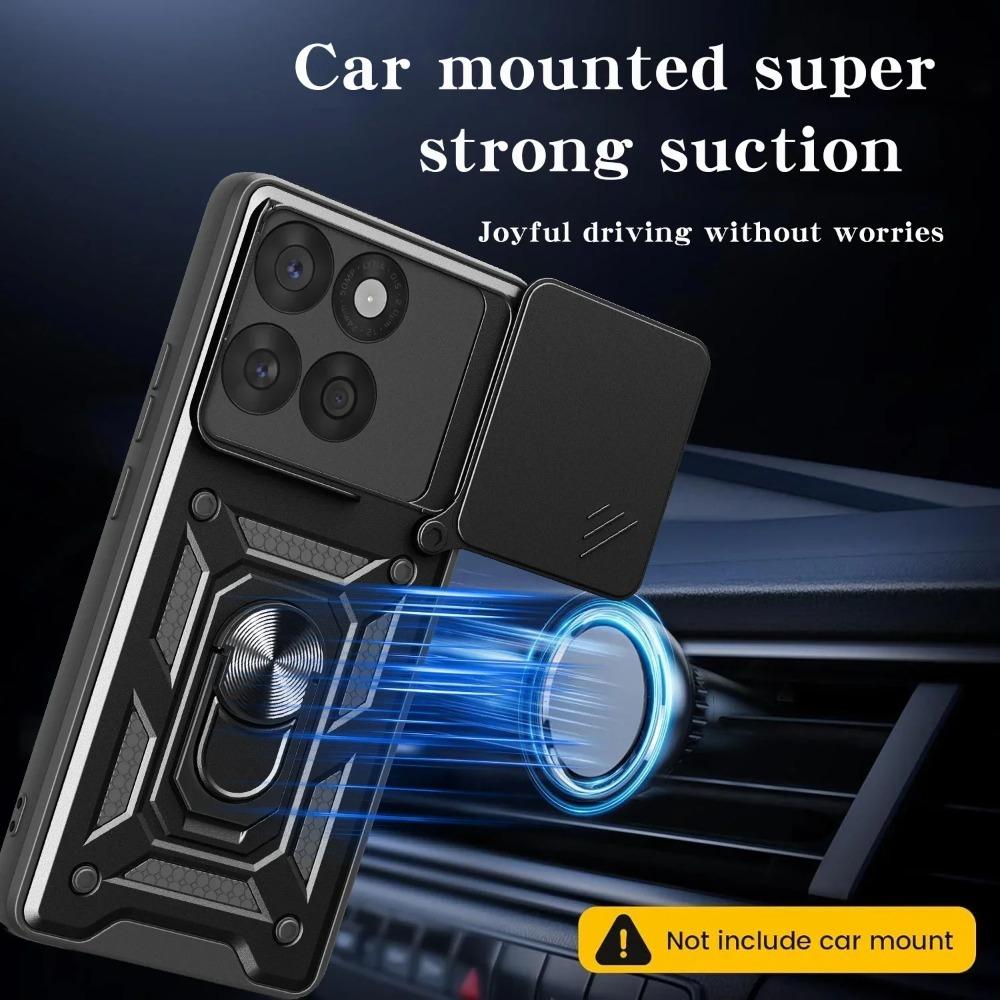 Heavy Duty Armor Car Magnetic Holder Funda for Motorola Edge 60 50 Fusion 5G Case Slide Camera Ring Stand Protection Back Cover
