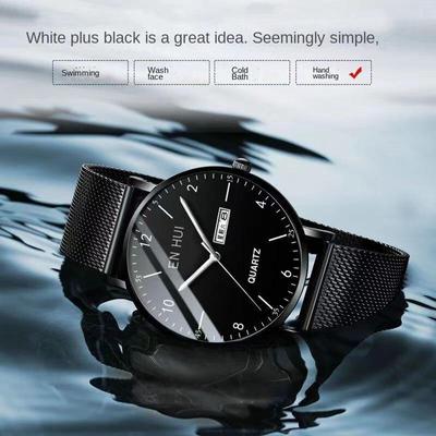 Neu Herren Uhr Wasserdicht Quarz Uhr Echtes Leder Business Uhr