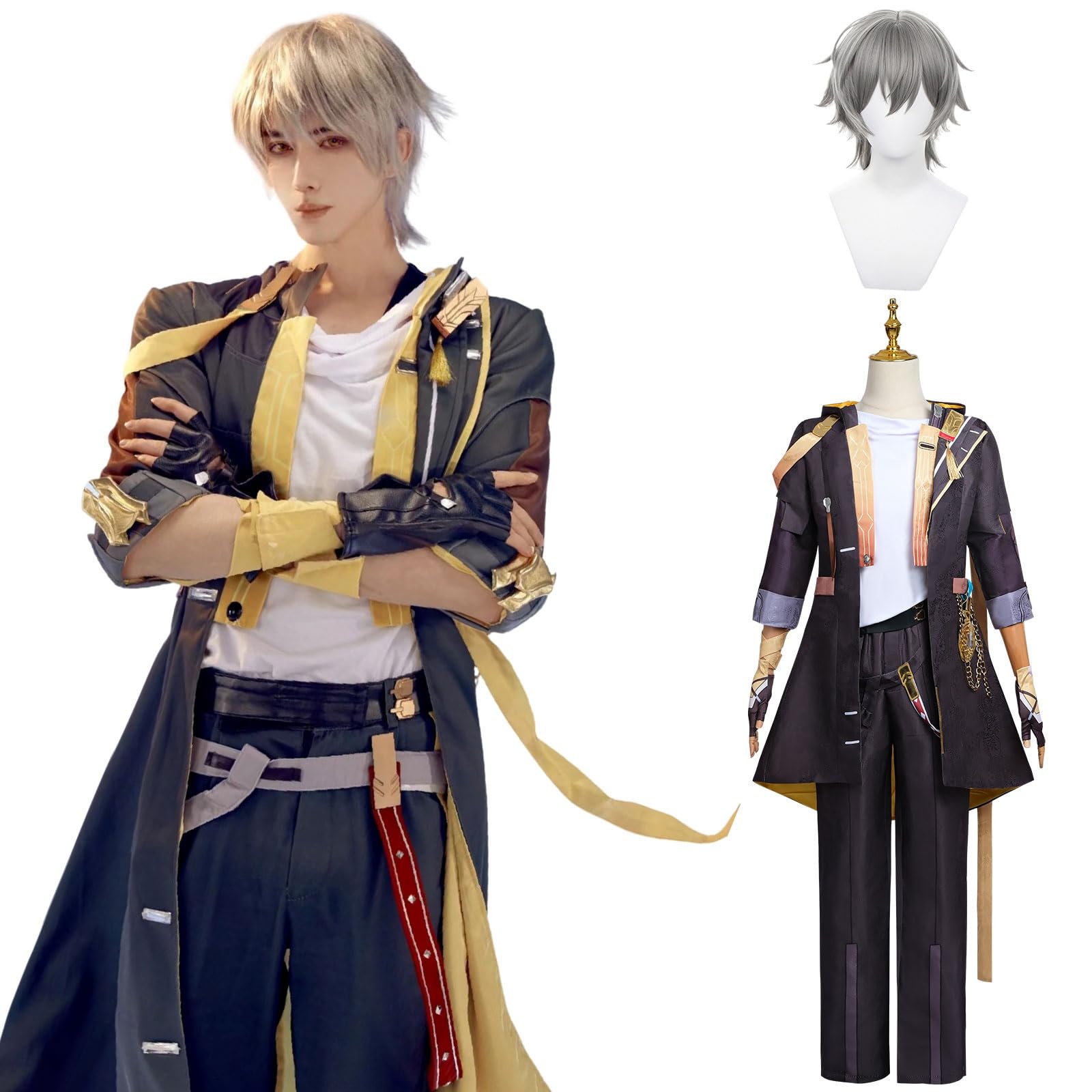 

Костюм для косплея «Пионер» с мужским персонажем Каэлусом из Collapse Star, полный взрослый костюм для школьных фестивалей, размер парика [Отличное качество] парик, главный герой,