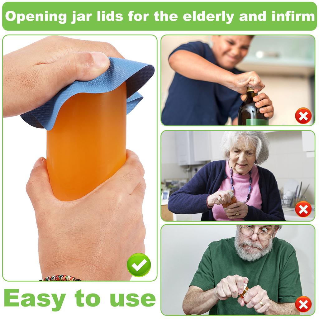 12Pcs Jar Gripper Pads Manual Rubber Jar Opener Grippers Non-Slip Round and Square Jar Opener Placemat Coaster Kitchen Gadgets