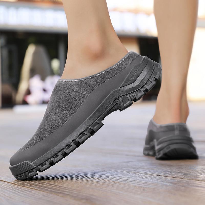 Large Size 46 Mules Closed Toe Slides Sandals Half Shoes For Men Backless Loafers Slippers Oepn-Back Casual Shoes Slip On Flats