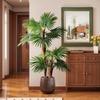 Indoor Artificial Fan-tailed Palm Tree: Large Green Potted Plant for Living Room Decoration