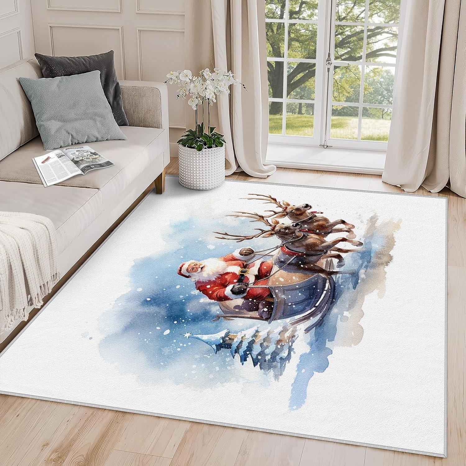

Christmas Gingerbread Man Print Carpet Anti Slip Machine Carpet Bedroom Living Room Bathroom Dormitories Floor Mat 40x60cm