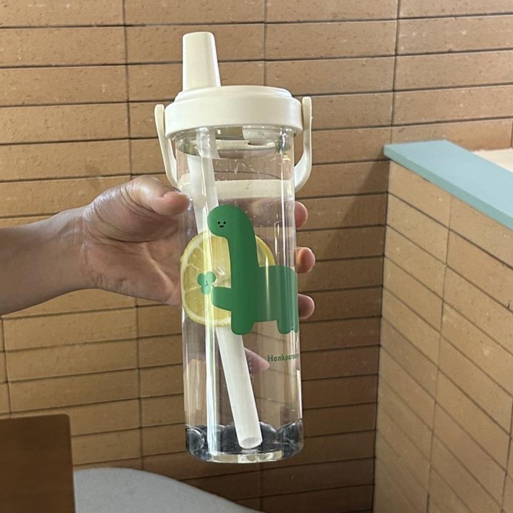 

Straigh Drinking Water Bottle Plastic Water Cup Portable Pearl Milk Tea Straw Cup Student 850ml