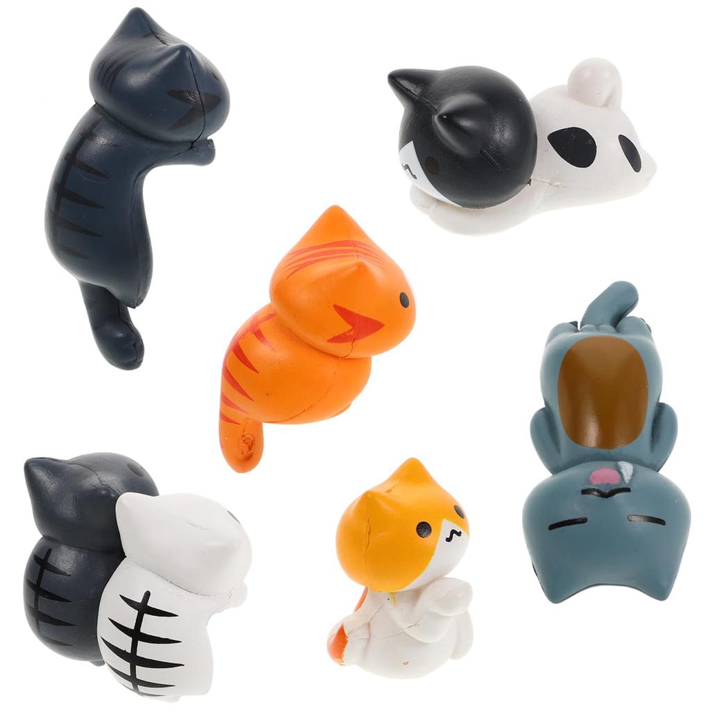 NUOBESTY 6 Piece Cat Mini Figure Set, Car Center Console