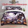 Halloween Three-piece Bedding Set Quilt Cover Pillowcase Brushed Fabric Thickened