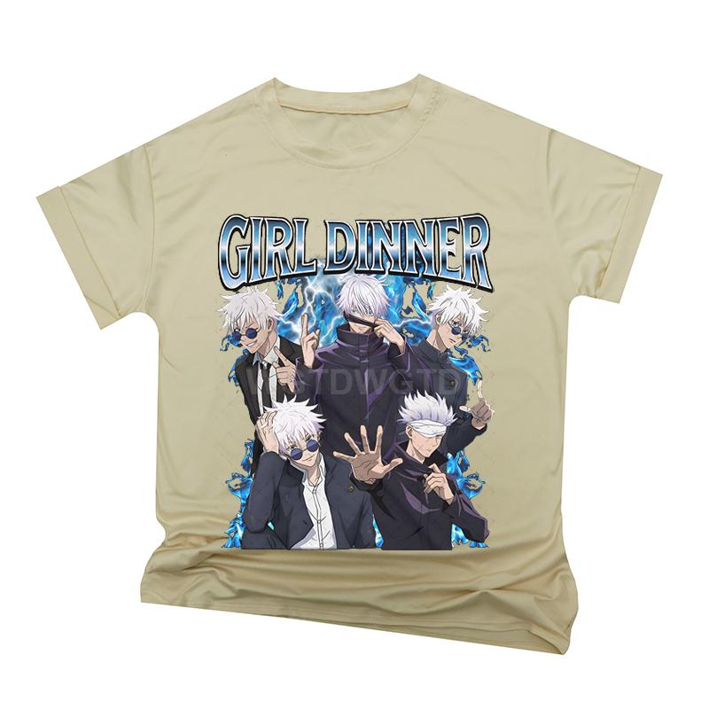 Satoru Gojo Jujutsu Kaisen T-Shirt Vintage Streetwear Short Sleeve Men Clothing Oversized T Shirt