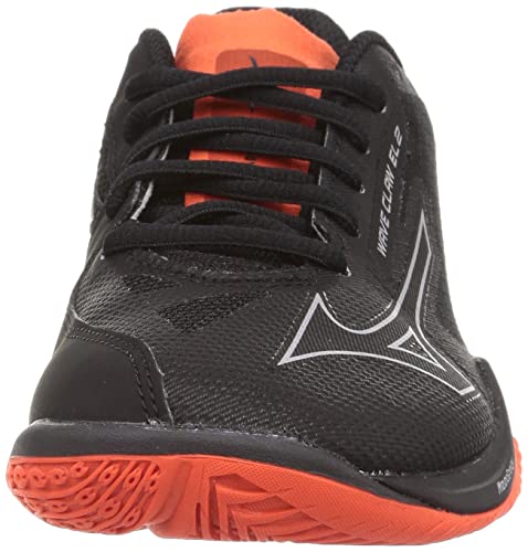 Mizuno Wave Claw EL 2 Wide Badminton Shoes, Fit, Lightweight, Flexible, and Resilient, All-Around Design, Black/Gray/Red, Size 24.5 cm, 4E