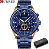 CURREN Luxury Wrist Watches for Men Stainless Steel Quartz Wristwatches with Chronograph Casual Sport Clock 8399 erkek kol saati