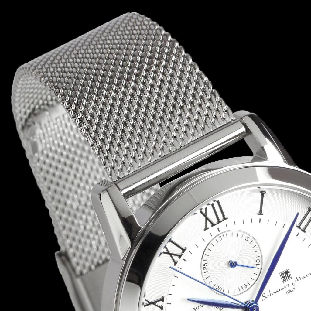 Moon 5 ATM Water Mesh Stainless Steel Limited [Salvatore Marra] Men's Watch, Phase, Multi-Calendar, Resistant, Business/Formal, Band, Edition,