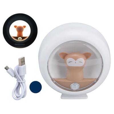 Motion Sensor Night Light USB Charging Lovely Cartoon Smart Induction Lamp for Bedroom WardrobeMonkey