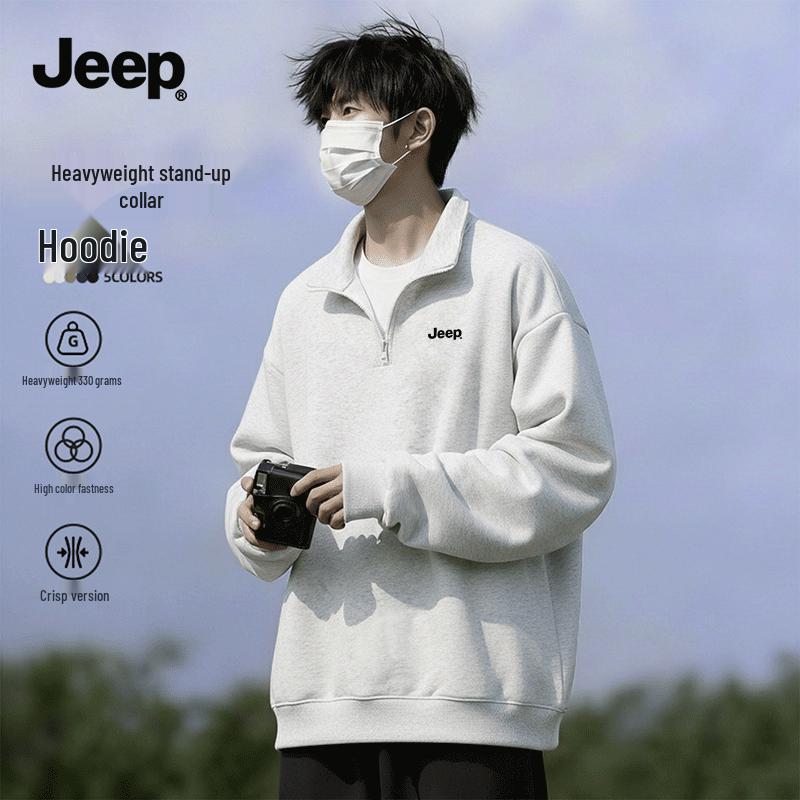 Men's Jeep Half-Zip Stand-Collar Sweatshirt
