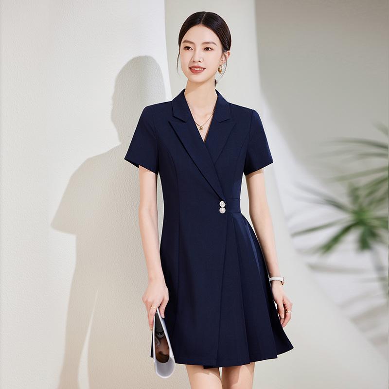 2024 Summer High-End Goddess Style Long-Sleeved Professional Suit Dress