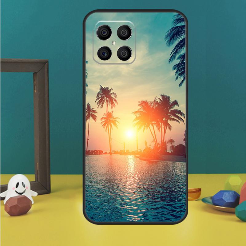 

Летний закат на пляже с пальмой Чехол для Honor X9c X8a X8b X9b X9a X8 X9 50 70 90 Lite Honor 200 Pro Magic 5 6 7 Lire Обложка Honor X8a