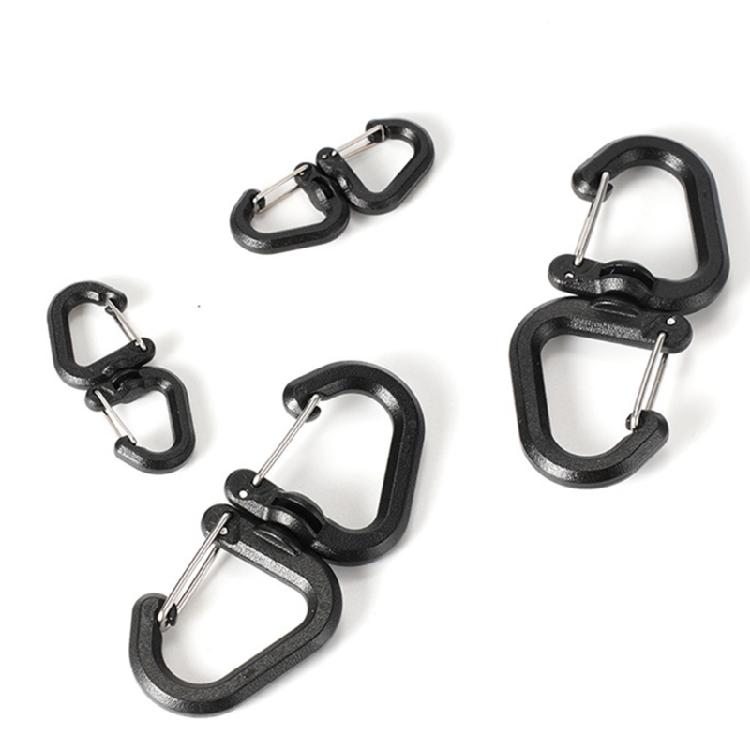 Outdoor Camping Double Hooks 360 Rotating Double Carabiner Portable S Chain Hooks Backpacks Keychain Carabiner Enduring