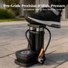 Compact Bike Foot Pump | Wide Non-Slip Pedal, Double Cylinder Pump,