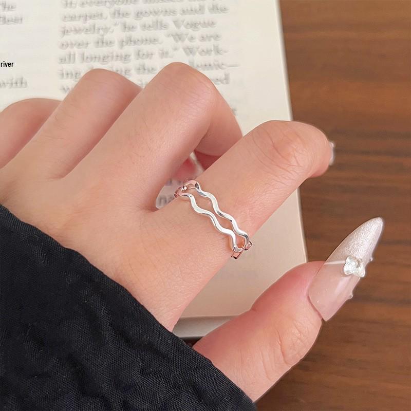 Retro S925 Sterlingsilber Bandring - Damen Anlaufbeständig, Luxuriös, Vielseitiger Offener Ring für den Zeigefinger