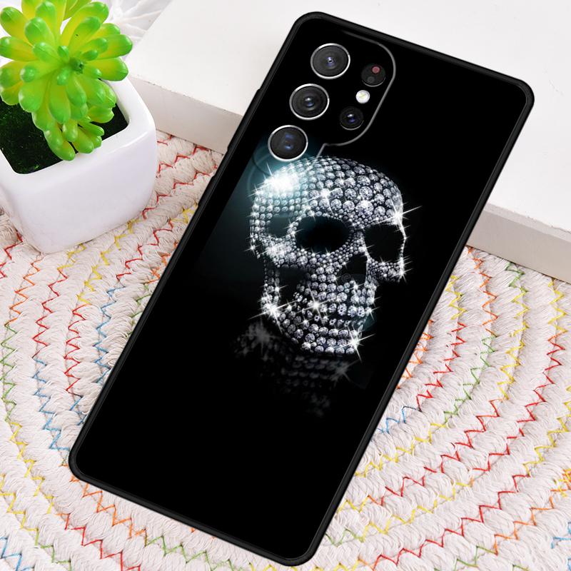 DIAMOND SKULL Phone Case for Samsung Galaxy note 10 pro S26 Ultra S23 S24 FE S25 S21 S22 PLUS shockproof Cove