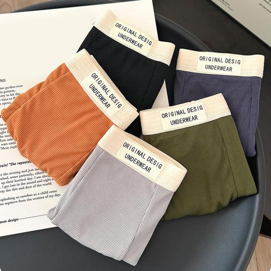 Pánské boxerky se středním pasem, vysokou elasticitou, šortky, kalhotky s potiskem písmen, U-konvexní, prodyšné spodní prádlo na každodenní nošení