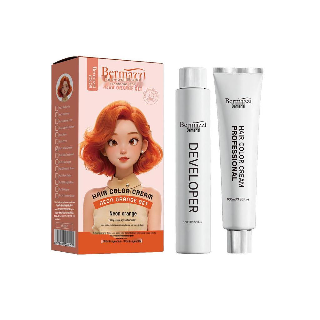 Hot Selling 15-Color Low-Ammonia Hair Dye Cream Set - Trendy, Plant-Based, Gentle Formula