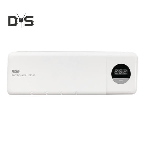 

УФ-дезинфицирующее средство для зубных щеток с ЖК-дисплеем, 4 слота, USB-зарядка, настенный держатель для зубных щеток с подогревом, турбовентилятор, беспроводной очиститель зубных щеток белый