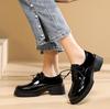 Fashion 5CM Autumn Spring Women Oxford Flats Shapes Brogue Leather Full Black Office Outsole Mole Female Ballet Derby Shoes Ladies