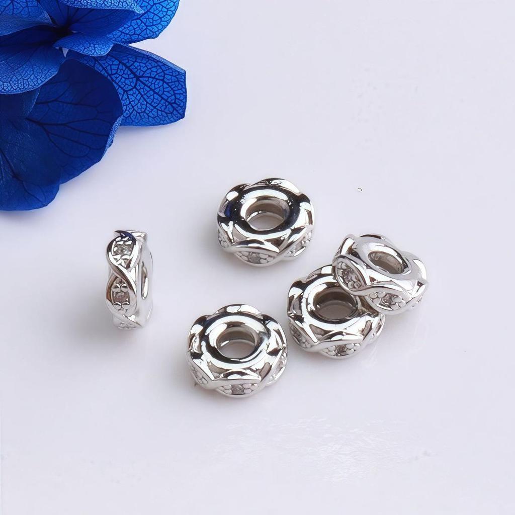 14K Gold-Filled Zirconia Twisted Rope Spacer Beads for DIY Jewelry