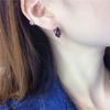 Exquisite Russian 585 Purple Gold Inlaid Smoke Stone Earrings Women'S High-End Temperament Color Gold Plated Rose Gold Earrings