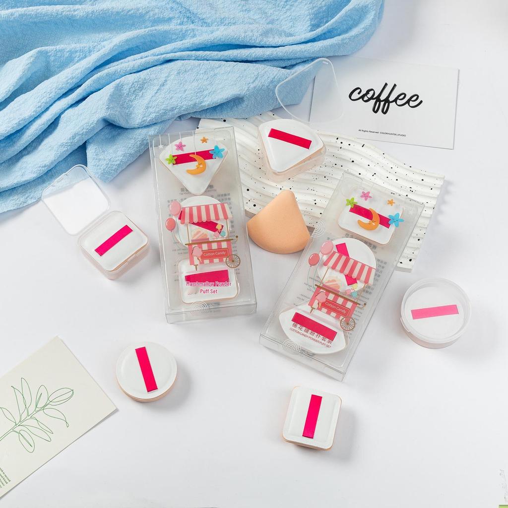 100% Cotton Dual-Use Marshmallow Face Cushion Concealer & Setting Sponge