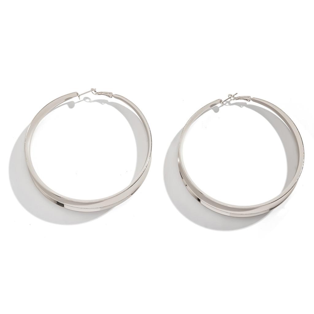 Übergroße Metall-Creolen für Damen Glänzende Große Kreis Statement-Ohrringe Trendige Klobige Ohrringe Geschenke für Mutter Ehefrau Freundin