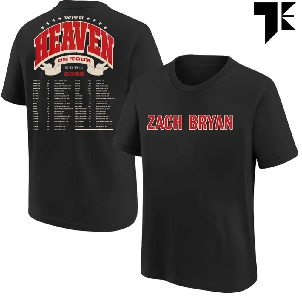 

1Zach Bryans With Heaven On Top Tour 2026 Two Sided T-Shirt Fullsize S-5Xl M