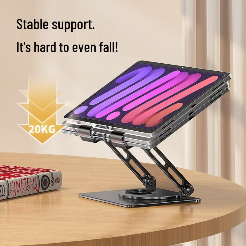 Foldable Adjustable Carbon Steel Desktop Stand for Tablets and Phones