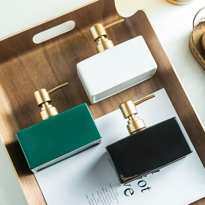 Creative Gold Press Lotion Bottle Hand Sanitizer Shampoo Ceramics Bottle Bathroom Accessories Soap Dispenser Bathroom Decoration