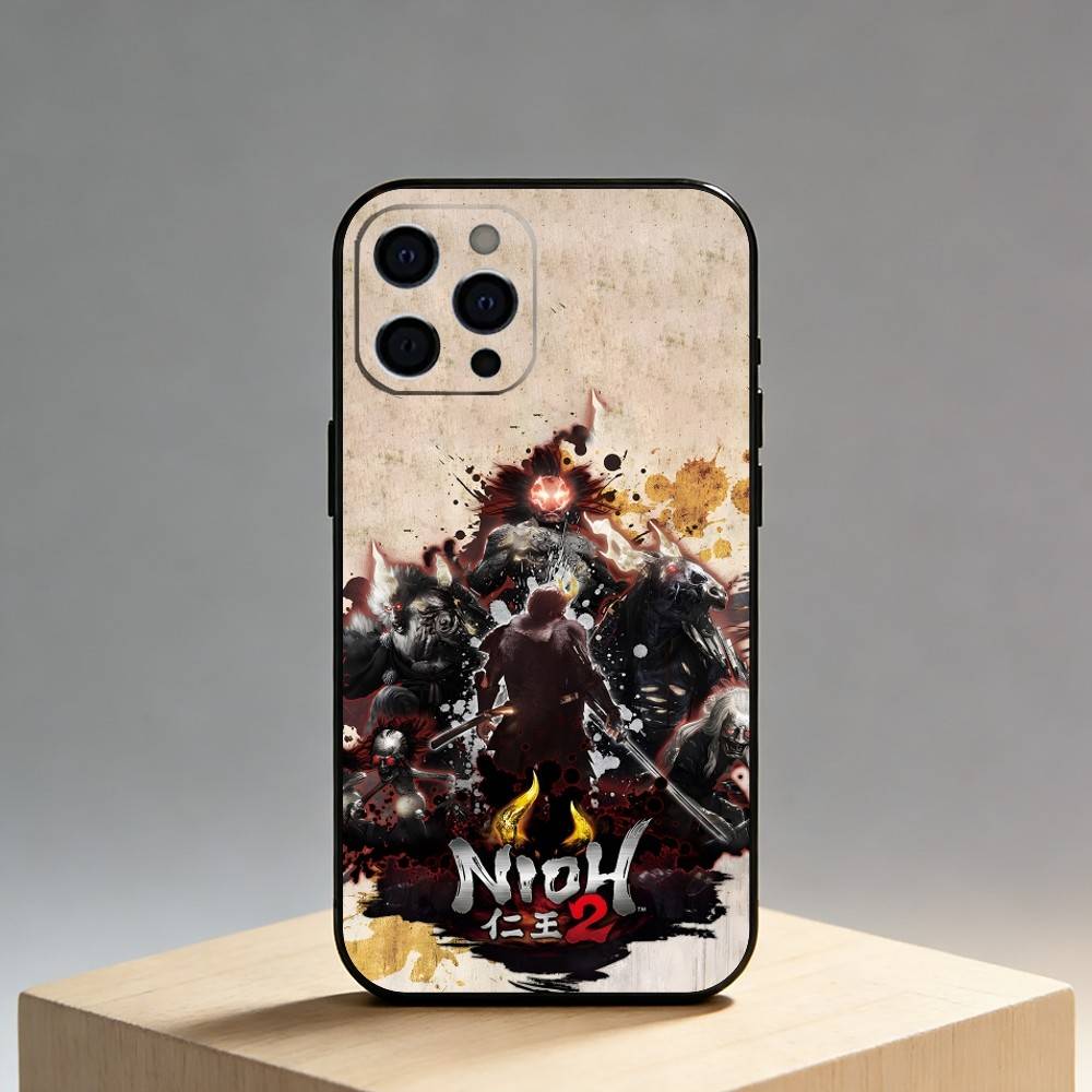 Game N-Nioh Pritend Phone Case For iPhone17,16,15,14,13,12 Plus,Max Soft Silicone Black Cover
