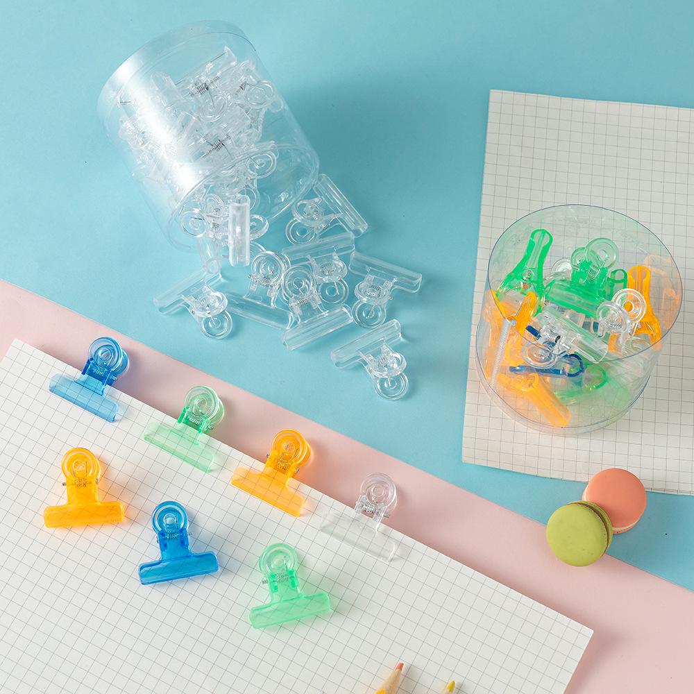 Acrylic Heart-Shaped Clear Binder Clips, Long Tail Storage Clips for Office Use