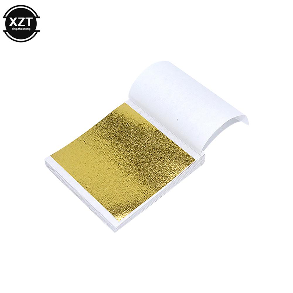 100 Sheets Imitation Gold Silver Copper Foil Paper Leaf Gilding DIY Art Craft Paper Birthday Party Wedding Dessert Decorations