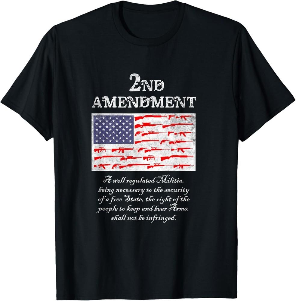 2nd Amendment American Flag Gun T-Shirt - Right To Bear Arms Gift Unisex T-Shirt