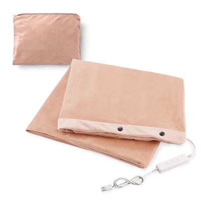 HCW-BL02BR Electric Blanket, USB-Powered, 110 X 70 Cm, 3 Temperature Settings, Maximum 45°C, with Timer, Mauve Brown