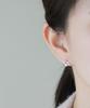 Alleun Silver 925 Heart Cubic Freshwater Pearl Stud Earrings