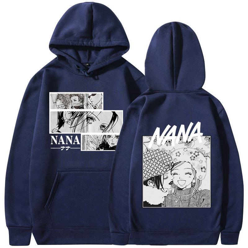 Anime Nana Osaki Black Stones Hoodies Men's Fashion Casual Long Sleeve Pullovers Harajuku Oversized Sweatshirts Streetwear Y2k