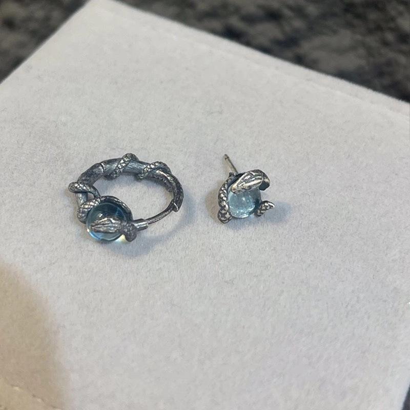 Cold Wind, Snake Wrapped Earrings, Ear Buckles, Exquisite Niche High-end Snake Year, Natal Year Earrings