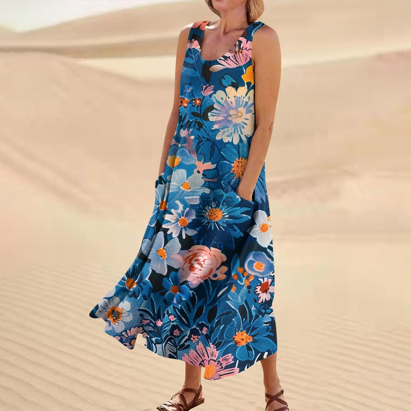 Платье без рукавов для женщин. Женское летнее повседневное модное платье без рукавов — фото 6