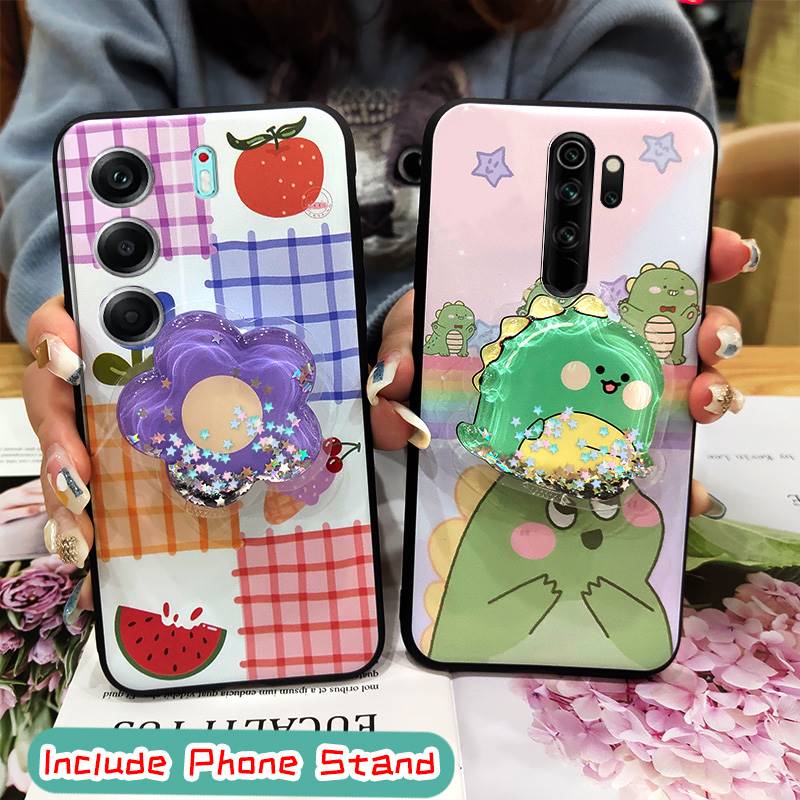 Cartoon Durable Phone Case For Tecno Camon40 4G/CM5 Waterproof Back Cover Soft Case Skin feel silicone Glitter Quicksand