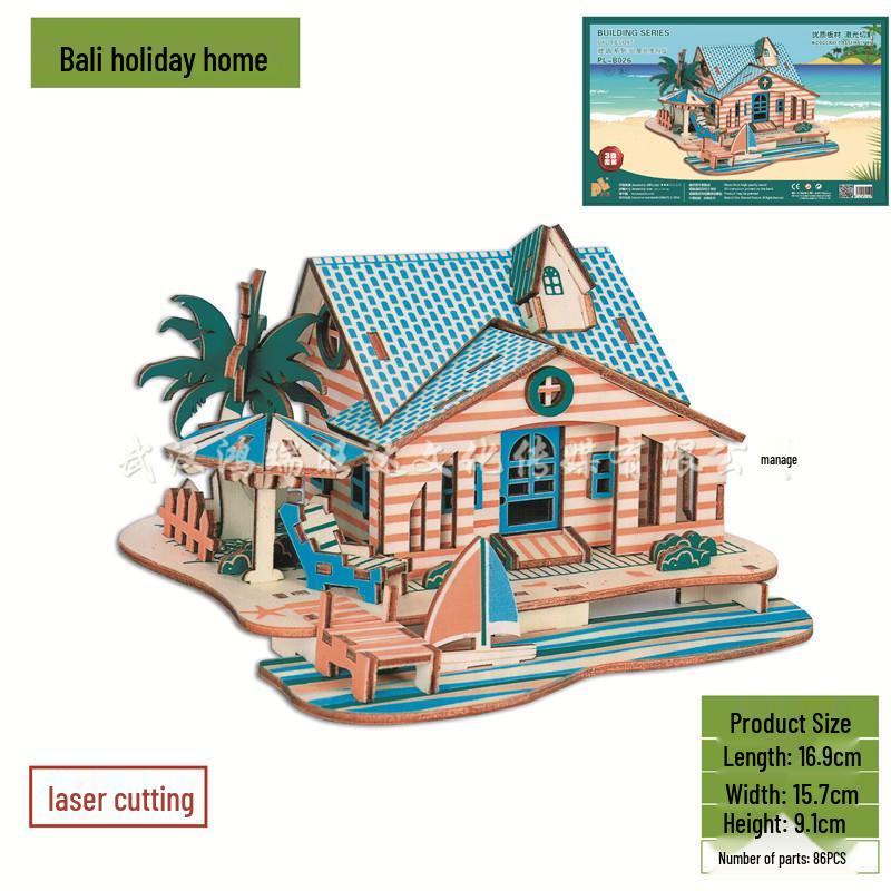 3D DIY Wooden Jigsaw Puzzle Model - Laser Cut Building Set