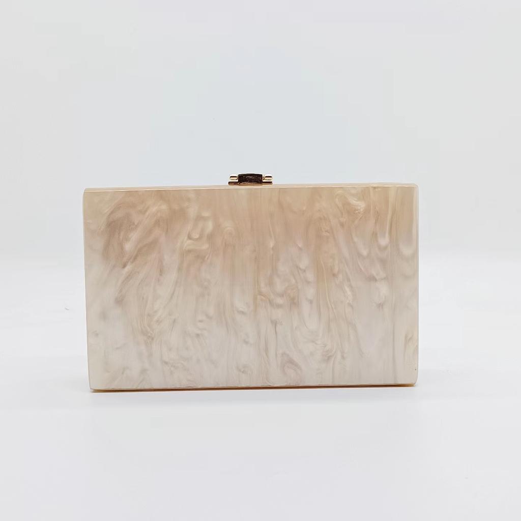 Shoulder Messenger Bag Fashion Acrylic Bag Women's Pearlescent Board Geometric Splicing Party Wedding Clutch Bag Light Luxury