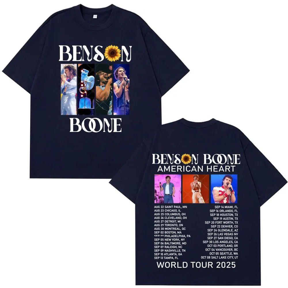 Casual Streets Harajuku Tee Benson Boone American Heart Tour 2025 T-shirts Men's Women Gothic Punk Vintage T Shirt Print Cotton