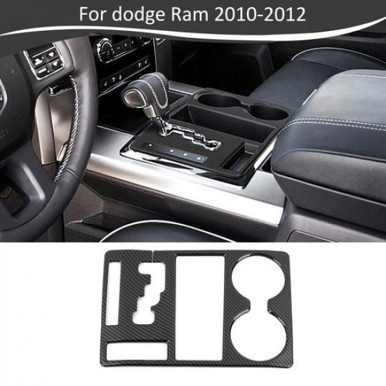 Carbon Fiber Gear Shift Cup Holder Decor Cover Trim For Dodge Ram 1500 2010-2012