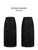 Velvet Sequin A-line Black Skirt - Women's 2025 Autumn/Winter Collection