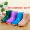 Women's Waterproof Non-Slip Short Rain Boots with Warm Cotton Lining