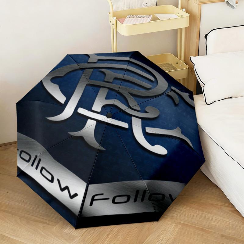 1PC Rangers Fc Crest Automatic Umbrella - Suitable Travel Outdoor Portable Umbrella Birthday Gift Daily Essentials
